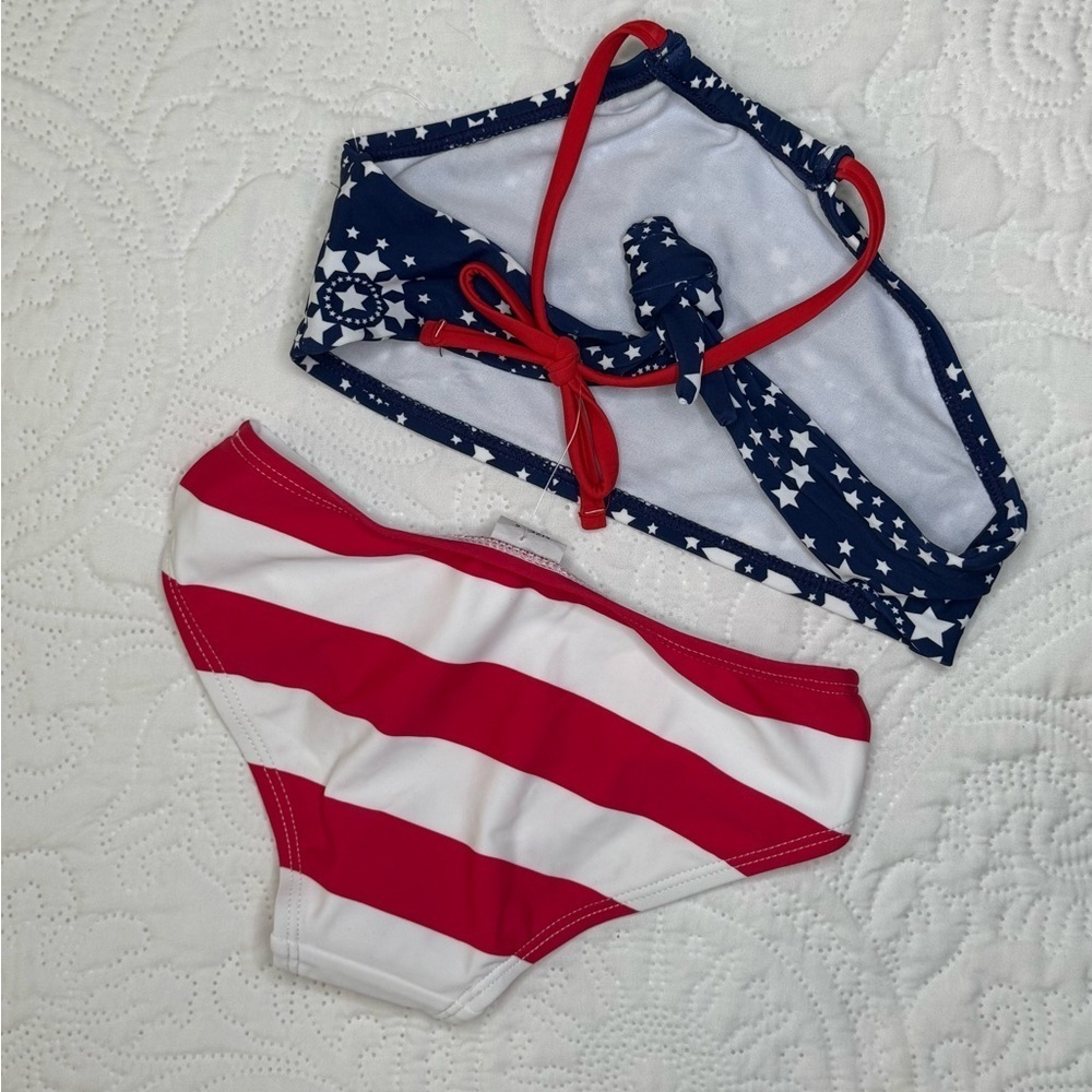NWT Kanu Surf Patriotic Star and Stripe Two Piece for Girls - Picture 3 of 3